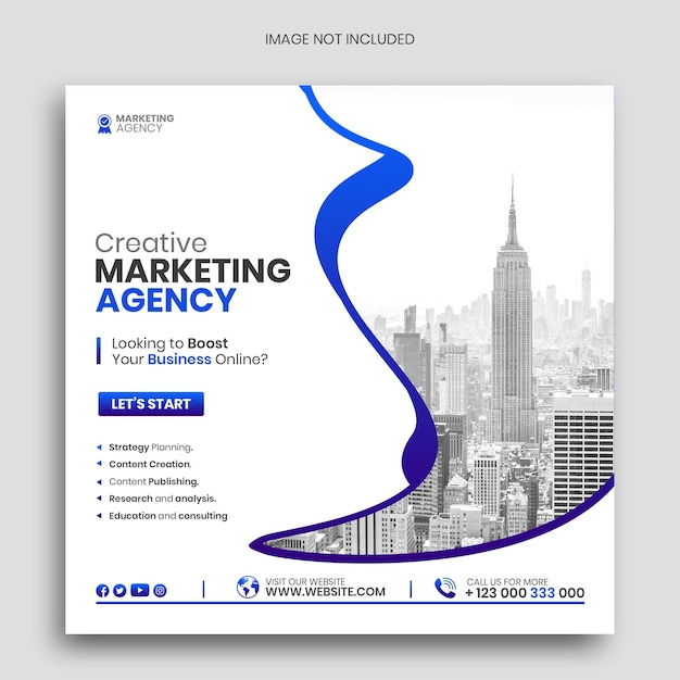 Creative marketing agency social media post or promotional banner