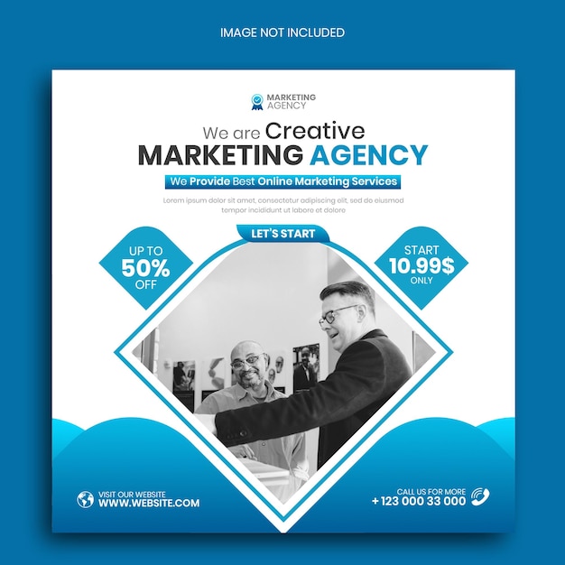 Creative marketing agency social media post or promotional banner