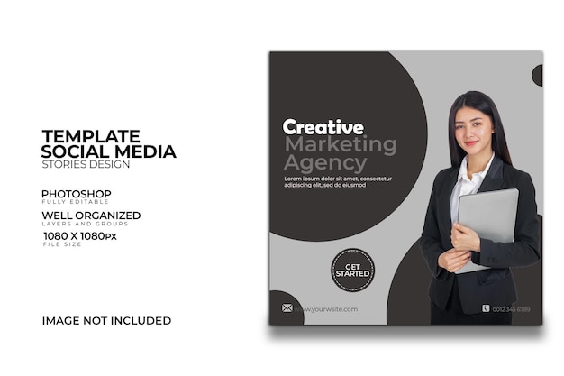 PSD creative marketing agency social media post template