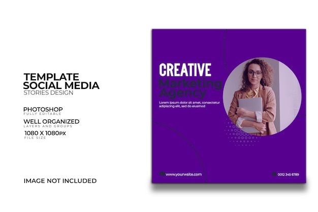 PSD creative marketing agency social media post template