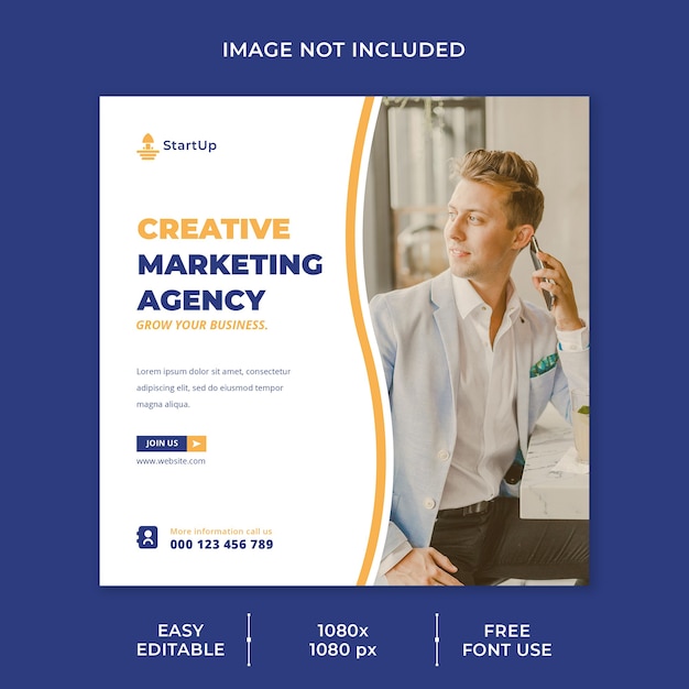 PSD creative marketing agency social media template