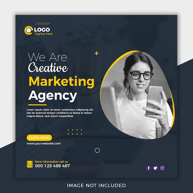 Creative marketing agency social media template