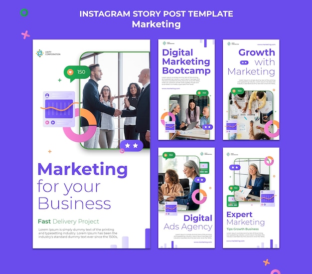 Креативная маркетинговая концепция instagram истории