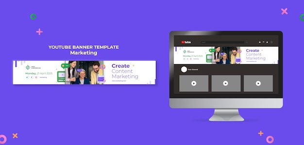 Creative marketing concept youtube banner
