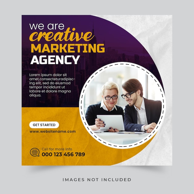 Creative marketing corporate social media post design template