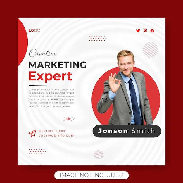 PSD creative marketing expert corporate social media post template design