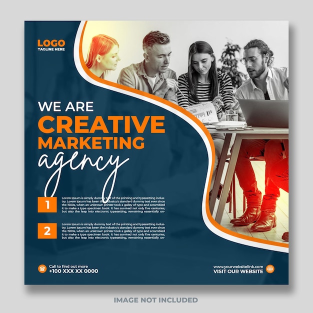 PSD creative marketing trendy social media post