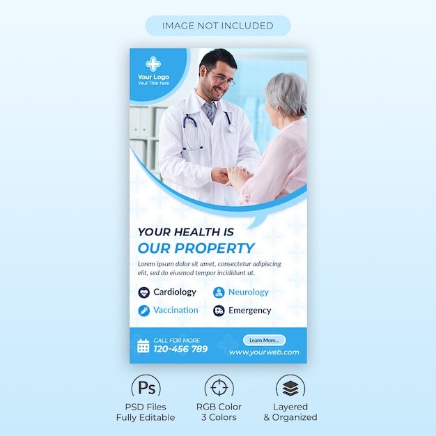 PSD creative medical instagram post template premium psd