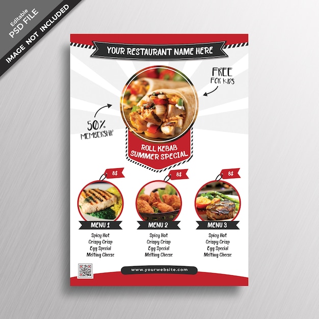 PSD creative menu cover mockup