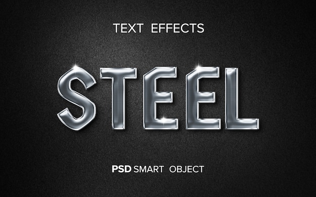 PSD creative metallic text effect