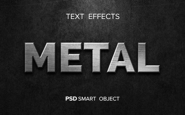 PSD effetto di testo metallico creativo