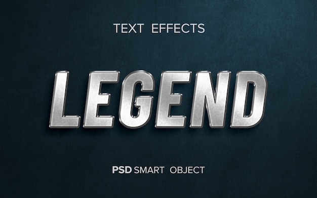 PSD creative metallic text effect