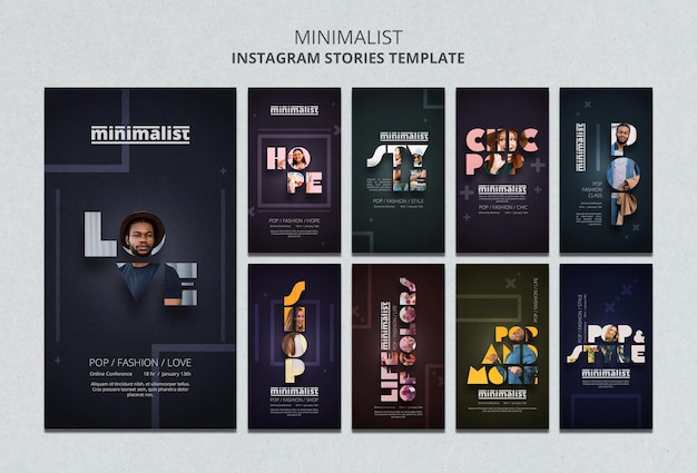 Creative minimalist instagram stories template