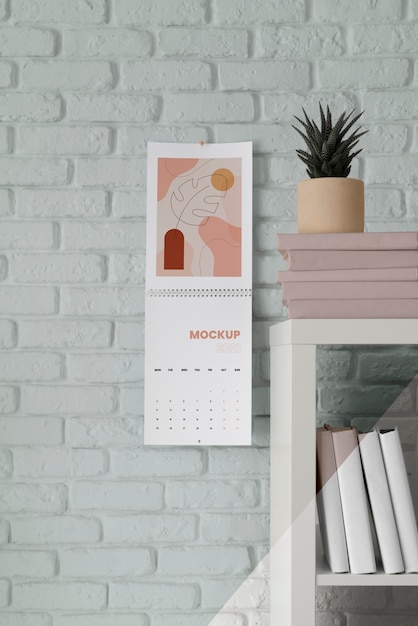 PSD disposizione creativa del calendario mock-up