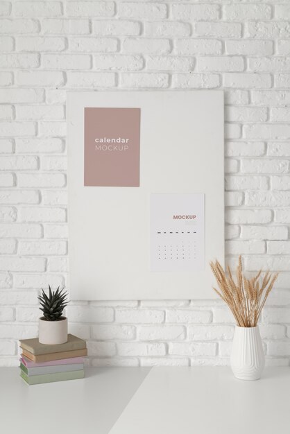 Disposizione creativa del calendario mock-up