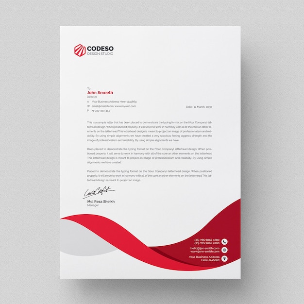 PSD creative and modern business letterhead