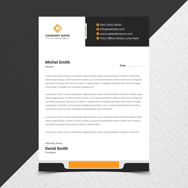 PSD creative modern clean letterhead design template