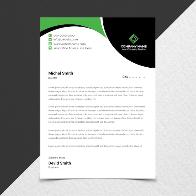 PSD creative modern corporate letterhead design template