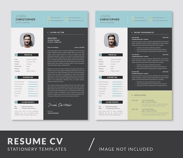 Creative modern cv resume design psd templates