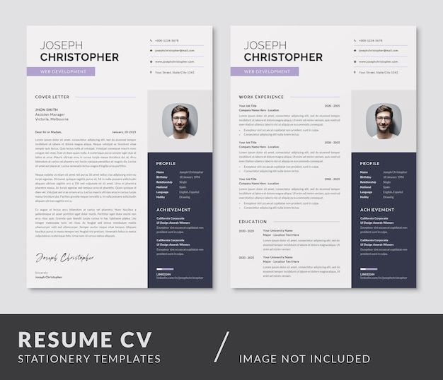 Creative modern cv resume design psd templates