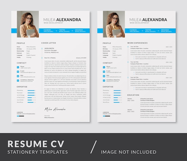 Creative modern cv resume design psd templates