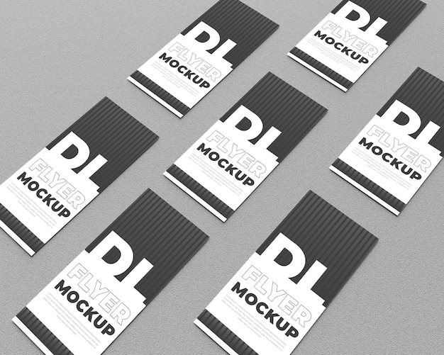 Mockup di volantini dl multipli creativi