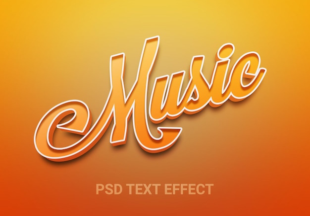 PSD effetti di testo modificabili di musica creativa