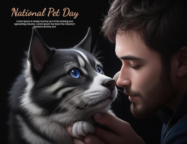 PSD creative national pet day template