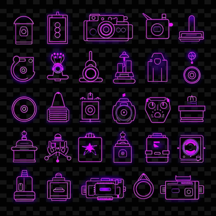 PSD creative neon line modern design elements for vibrant and captivating artworks y2k shapes