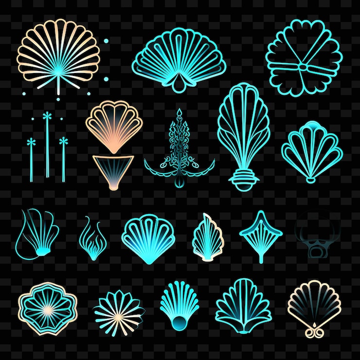 PSD creative neon line modern design elements for vibrant and captivating artworks y2k shapes