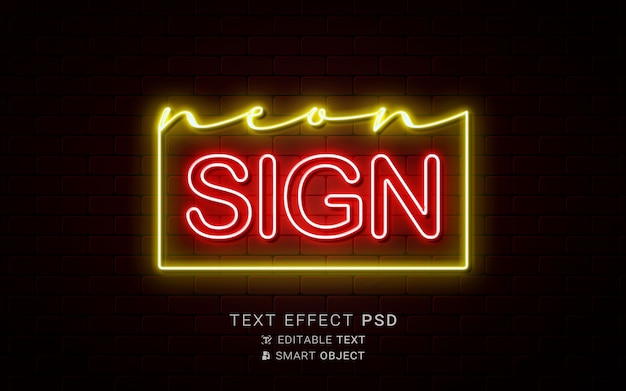 PSD creative neon text effect