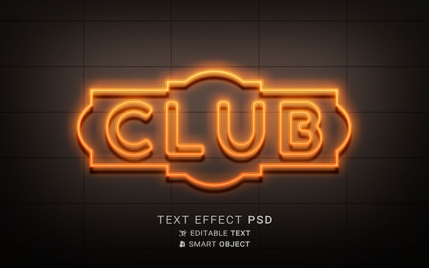 PSD creative neon text effect