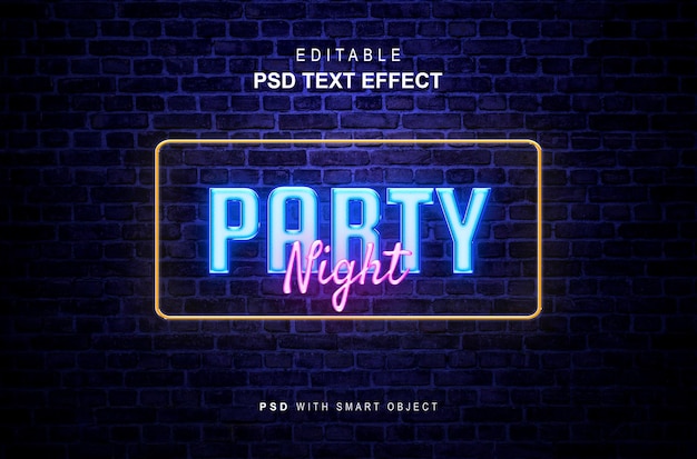 PSD effetto di testo al neon creativo