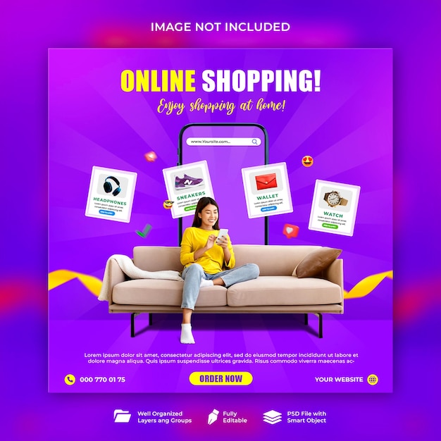 PSD creative online shop social media design