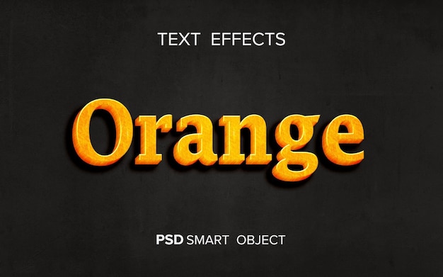 クリエイティブオレンジ3d編集可能なテキスト効果