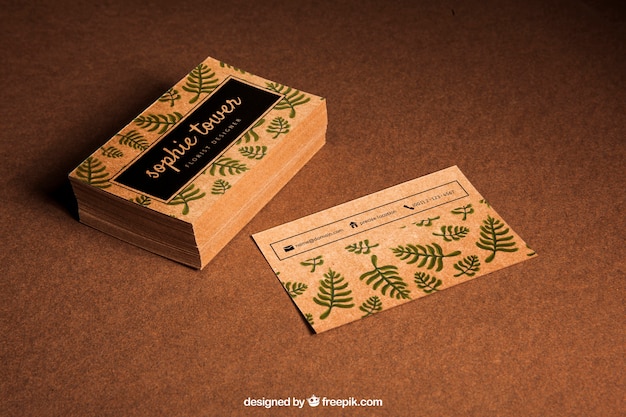 Creative organic business card mockup