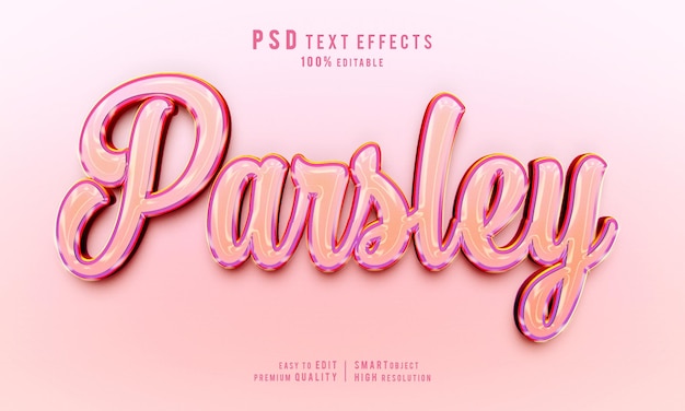 PSD creative parsley 3d text effects