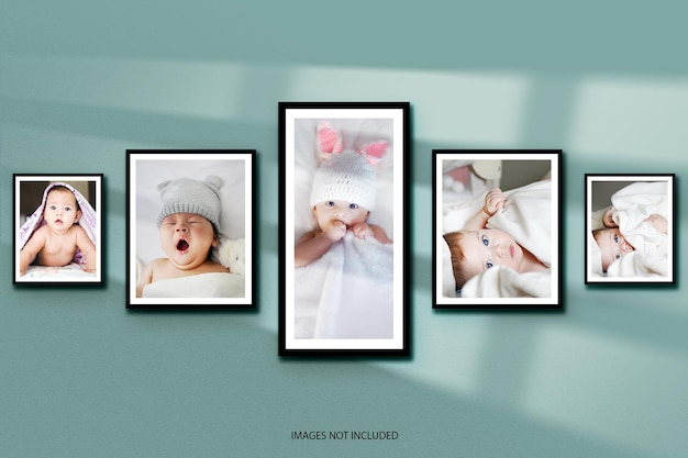 PSD creative photo frame mockup template in living room interior