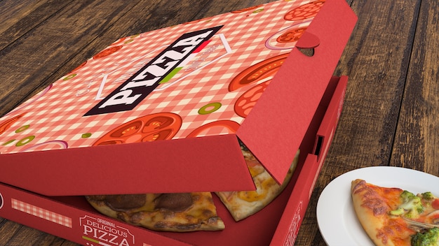 Mockup di scatola di pizza creativa