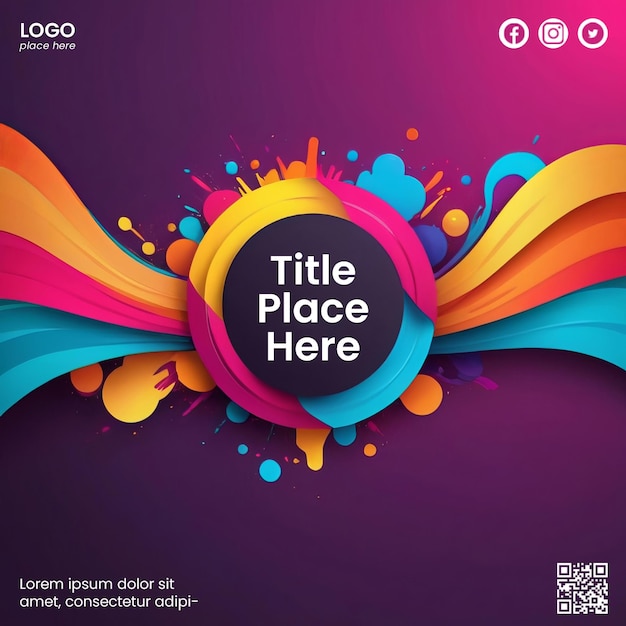 PSD creative poster template with vibrant color