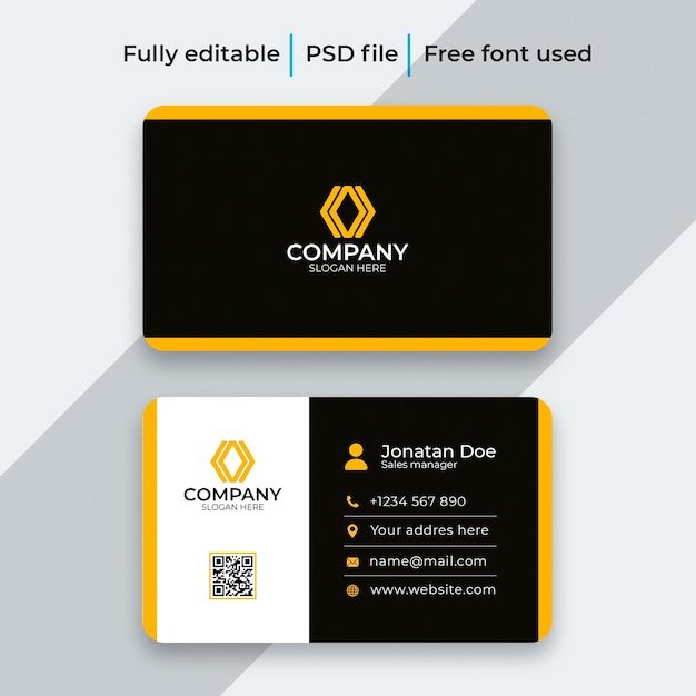 Creative Professional elegancki nowoczesny szablon projektu wizytówki Premium PSD