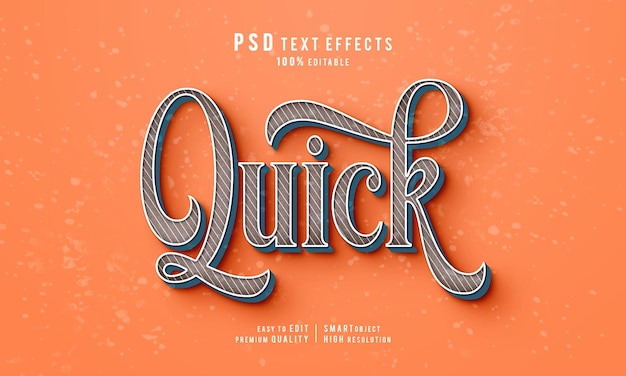 PSD creative quick 3d шаблон макета слоя с редактируемыми текстовыми эффектами