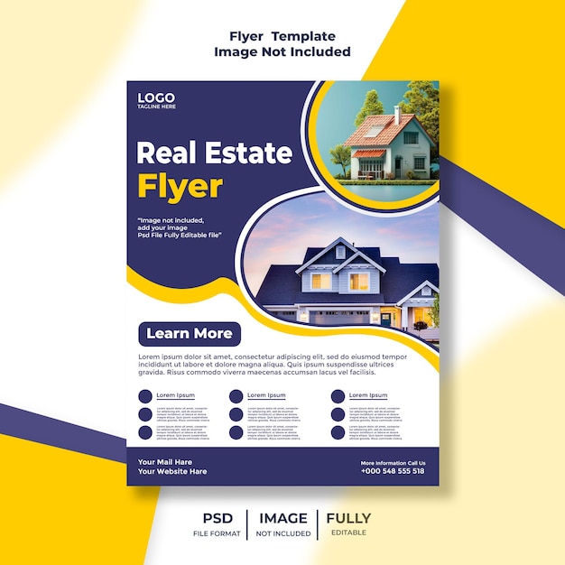 creative real estate and business flyer psd mockup