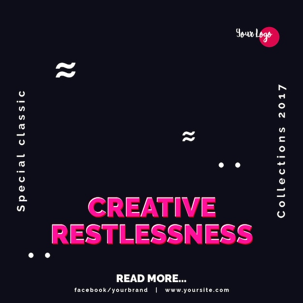 PSD creative restlessness social media post