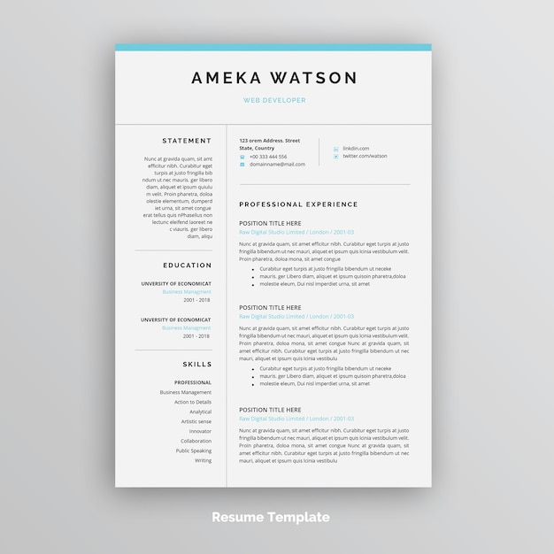 Creative resume or cv template