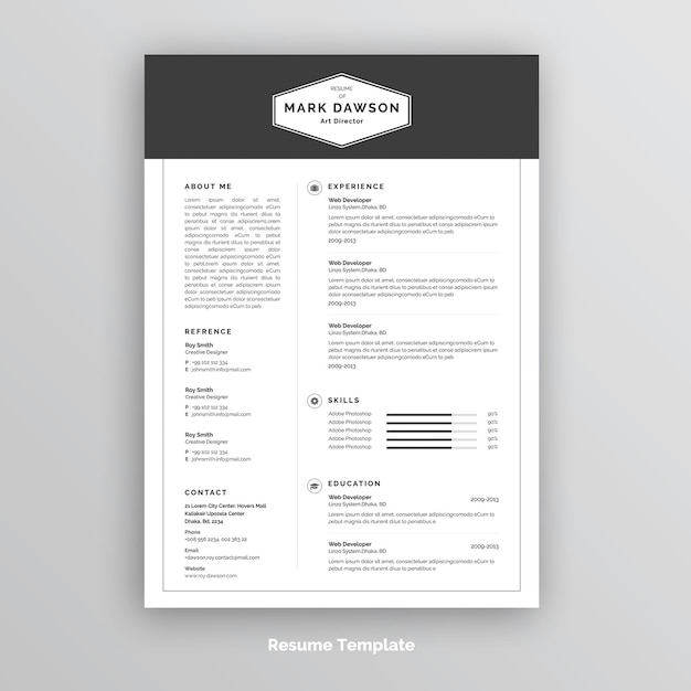 PSD creative resume or cv template