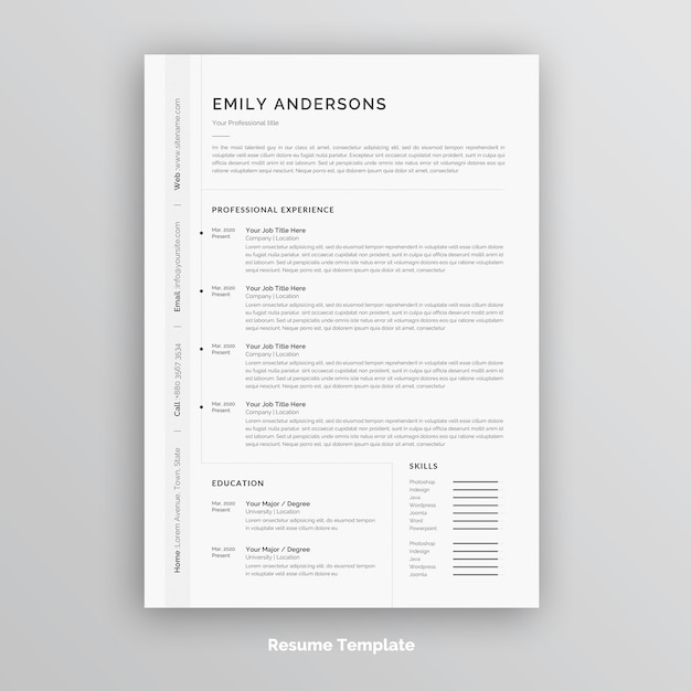 Creative resume or cv template