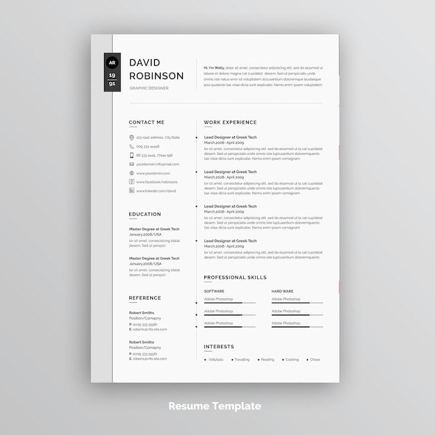 Creative resume or cv template