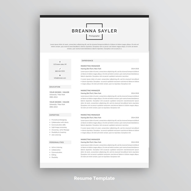 Creative resume or cv template