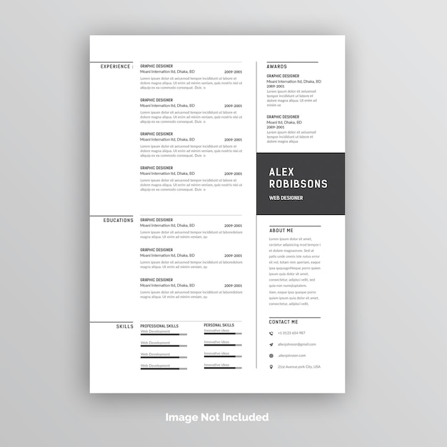 PSD creative resume or cv template